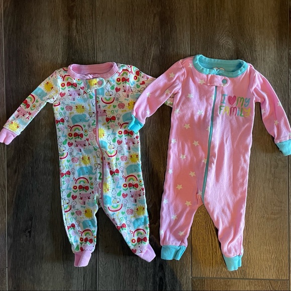 Set of 3 Children’s Place Baby Girl’s Pajamas Sz 3-6M - Picture 2 of 6